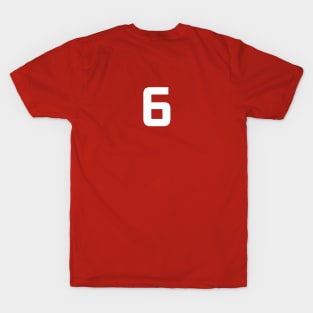 Number Six - 6 - Any Color - Team Sports Numbered Uniform Jersey - Birthday Gift T-Shirt